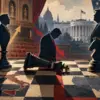 Illustrazione editoriale sugli equilibri politici italiani e americani dopo le elezioni del 2018