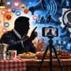 Composizione editoriale concettuale sulla comunicazione social di Salvini e il dibattito sulle fake news