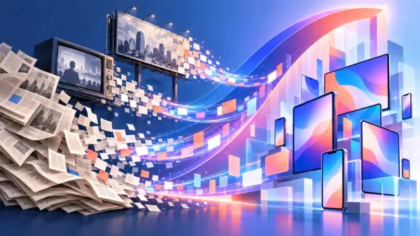Pubblicità tradizionale si trasforma in flussi verso schermi digitali