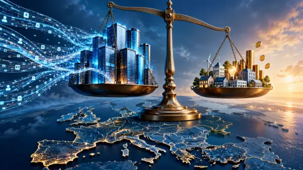 Torri digitali e flussi di dati pesano più delle piccole imprese su una bilancia sopra l’Europa