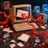 Computer dei primi anni Duemila colpiti da un worm diffuso attraverso una falsa email con un cuore luminoso